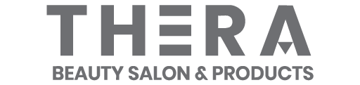 Logo of Thera Beauty Salon & Products featuring the name 'THERA' in bold letters, followed by 'BEAUTY SALON & PRODUCTS' in a smaller font beneath it.